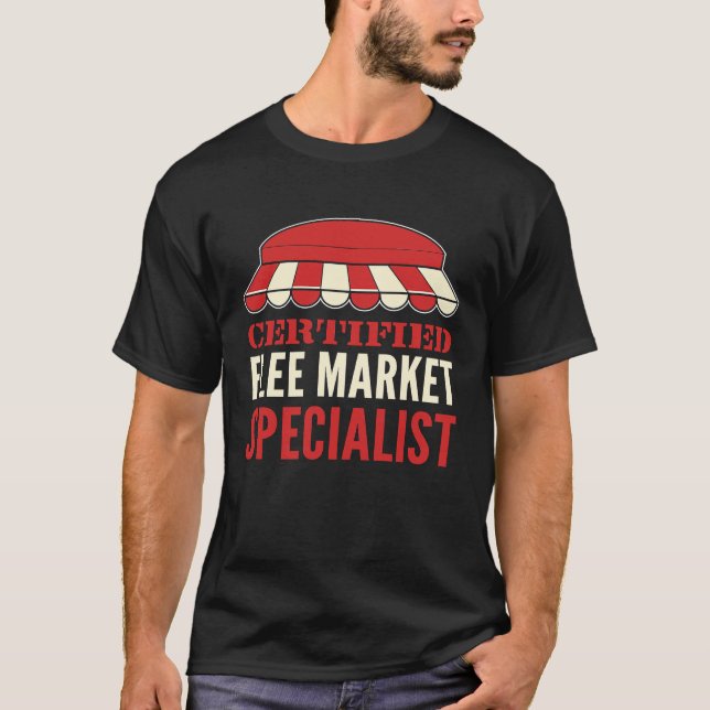 T-shirt Certified Flea Market Specialist Thrifting Reselli (Devant)