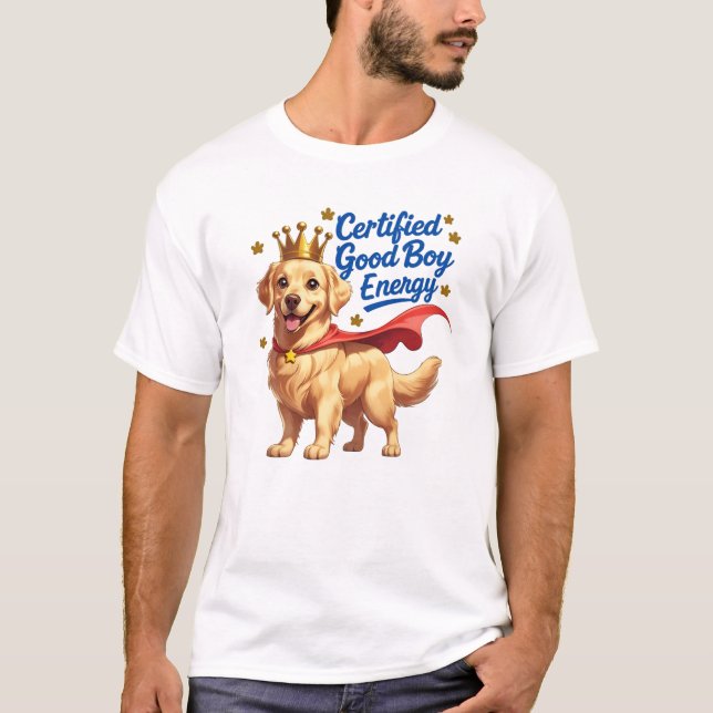 T-shirt Certified Good Boy - Amoureux des chiens Cartoon D (Devant)