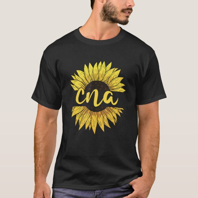 T-shirt Certified Nursing Assistant Sunflower CNA Nurse (Devant)