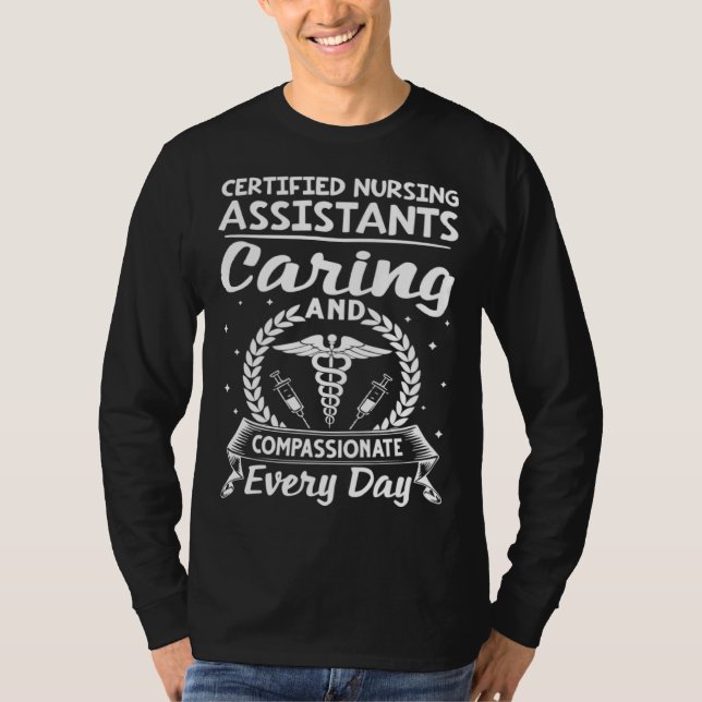 T-shirt Certified Nursing Assistants Caring And Compassion (Devant)
