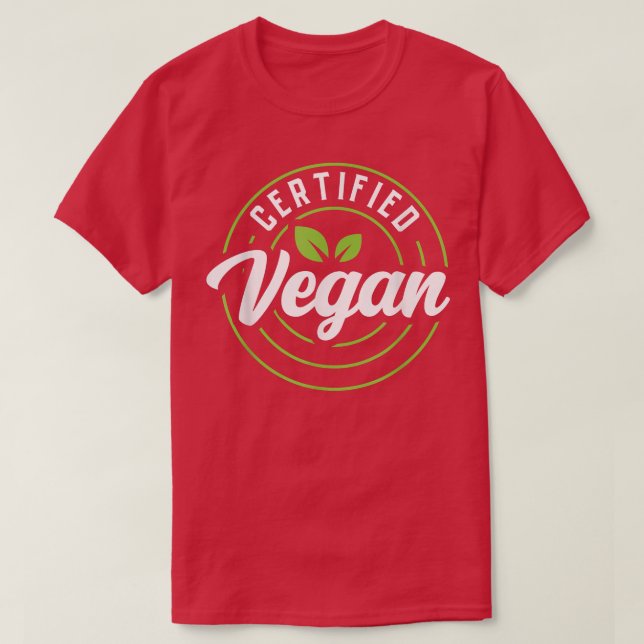 T-shirt Certified Vegan Powered By Veggies Funny Vegetaria (Design devant)