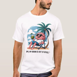 T-shirt Cerveau Amusant En Vacances-Humour De Plage