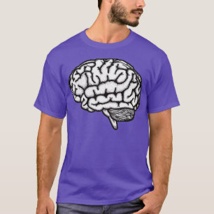 T-shirt Cerveau anatomique noir et blanc