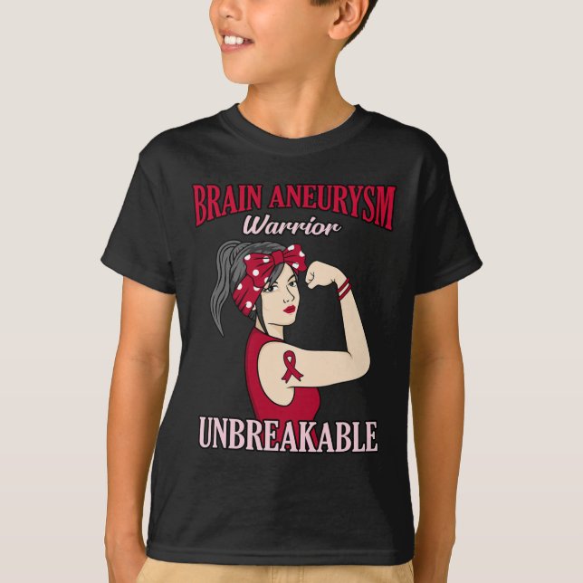 T-shirt Cerveau Aneurysme Guerrier Mois de sensibilisation (Devant)
