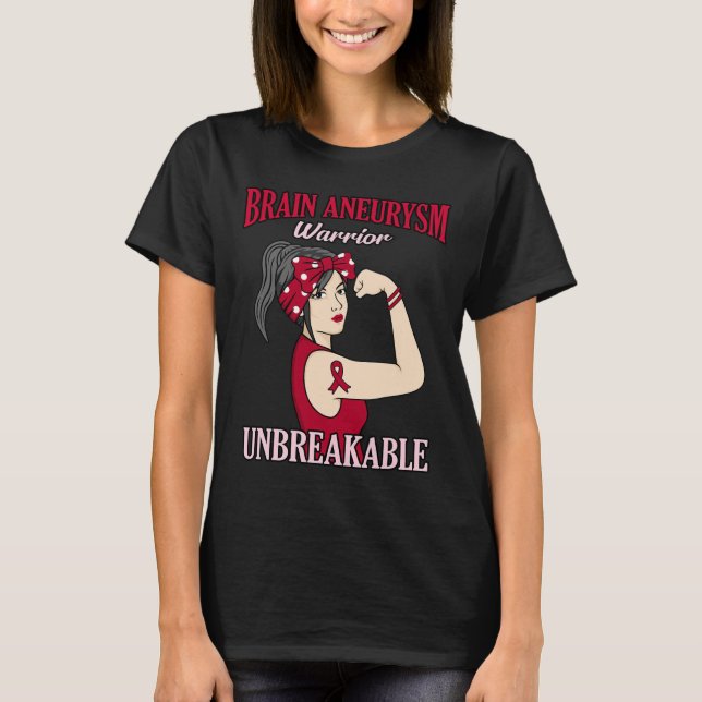 T-shirt Cerveau Aneurysme Guerrier Mois de sensibilisation (Devant)