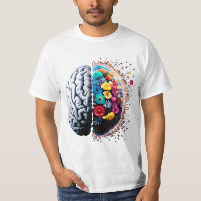 T-shirt Cerveau Avec Beauté (Devant)