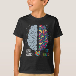 T-shirt Cerveau coloré autistique du coeur de la Sensibili