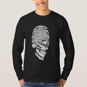 T-shirt Cerveau crâne Halloween squelette Éffrayant os Got