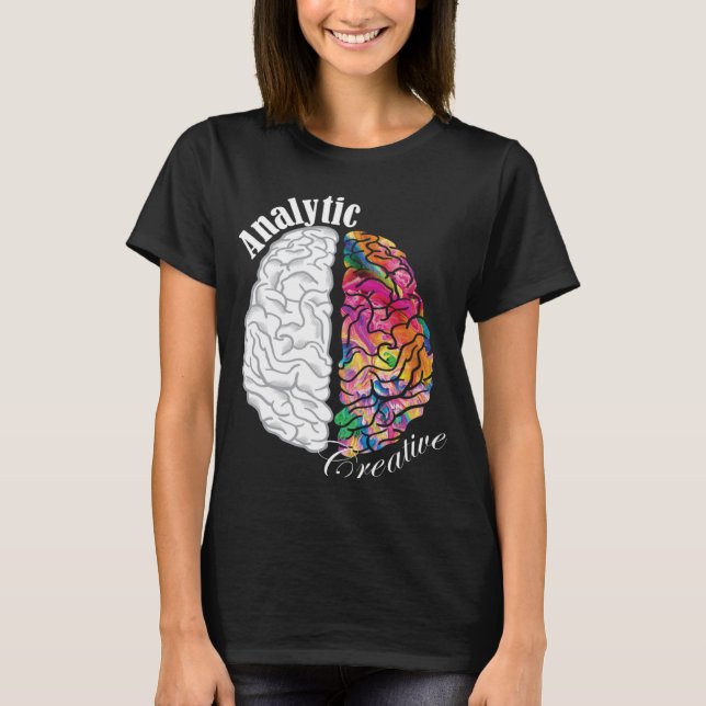 T-shirt Cerveau créatif et analytique Neurosc gauche et dr (Devant)