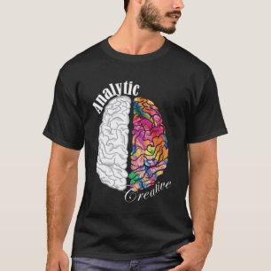 T-shirt Cerveau créatif et analytique Neurosc gauche et dr