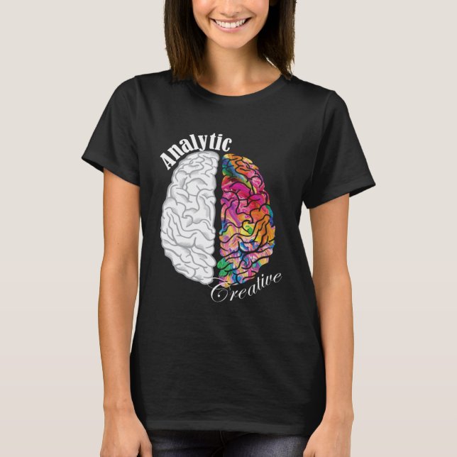 T-shirt Cerveau créatif et analytique Neurosc gauche et dr (Devant)
