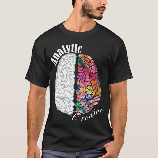 T-shirt Cerveau créatif et analytique Neurosc gauche et dr (Devant)