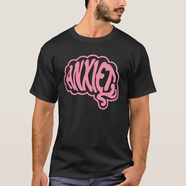 T-shirt Cerveau d'anxiété personnalisable (Devant)