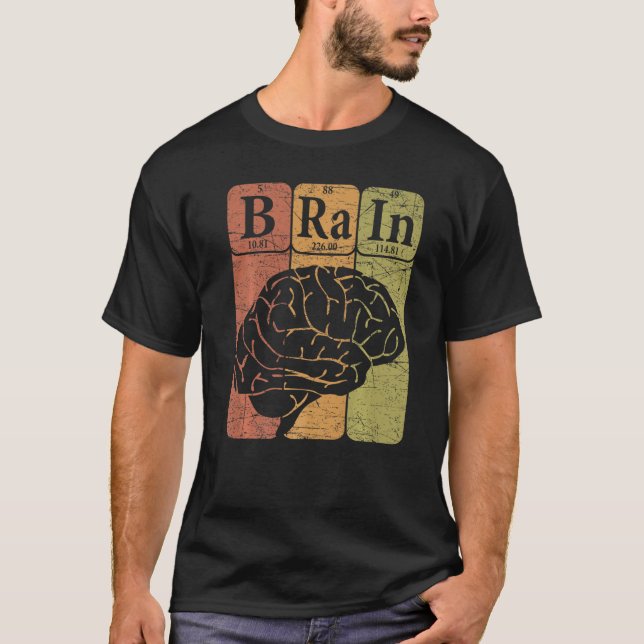 T-shirt Cerveau Éléments de tableau périodique Neurologue  (Devant)