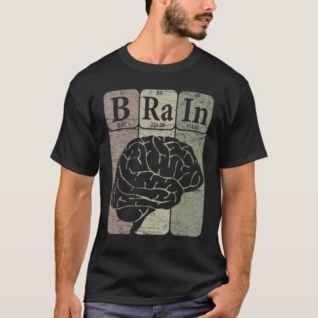 T-shirt Cerveau Éléments de tableau périodique Neurologue  (Devant)