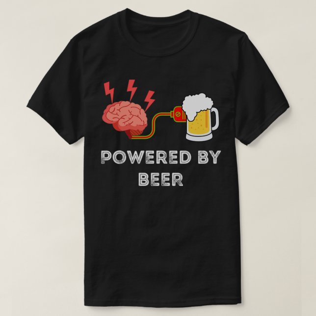 T-shirt Cerveau Humain Alimenté Par La Bière (Design devant)