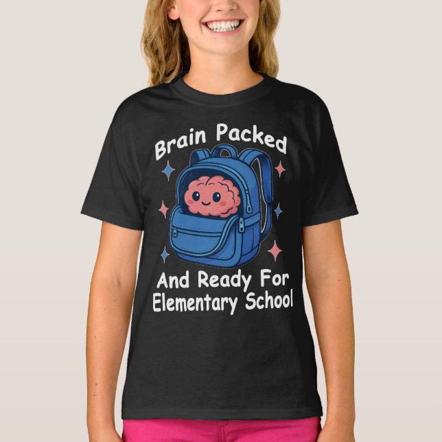 T-shirt « Cerveau prêt pour l'école primaire » (Devant)