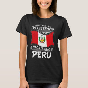 T-shirt Cerveau qui a l'air d'écouter en vacances au Pérou