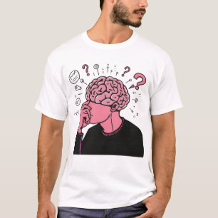T-shirt Cerveau Ruminant Personne Anxiété Dessin Animé Art