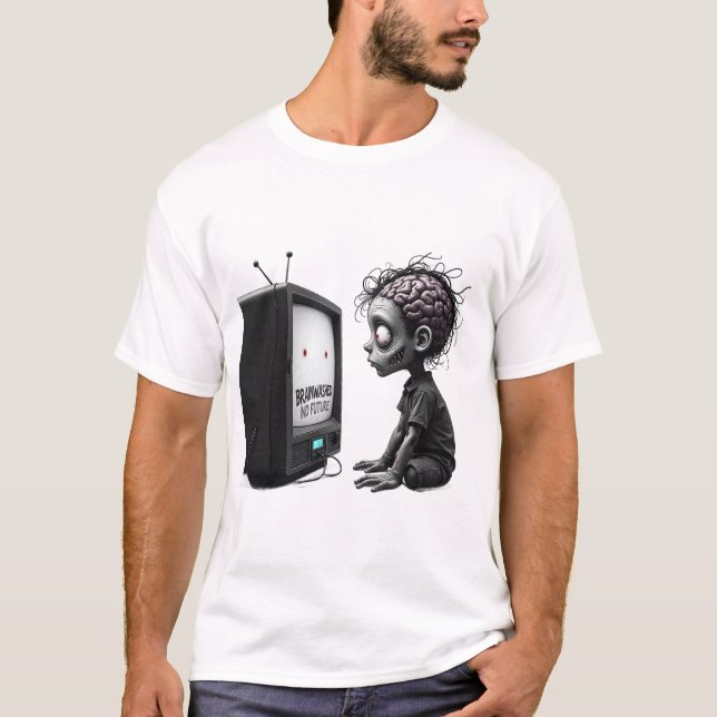T-shirt Cerveau Washed No Future - Edgy Dark Graphic Tee (Devant)