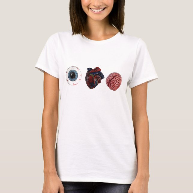 T-shirt Cerveaux de coeur d'oeil (Devant)