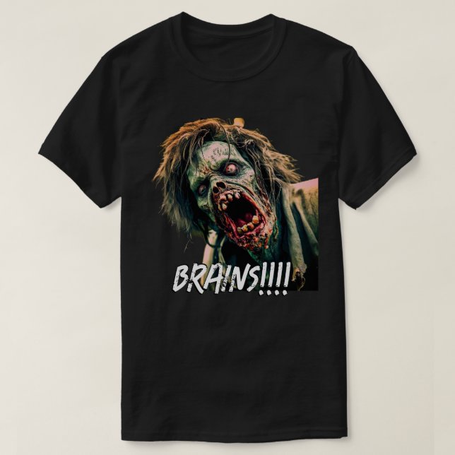 T-shirt Cerveaux de Zombie Hurleur (Design devant)