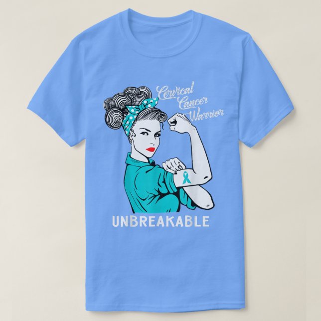 T-shirt Cervical Cancer Warrior Unbreakable Tee Awareness  (Design devant)