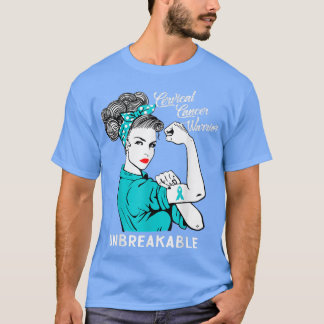 T-shirt Cervical Cancer Warrior Unbreakable Tee Awareness