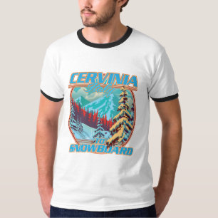 T-shirt Cervinia italie logo de snowboard