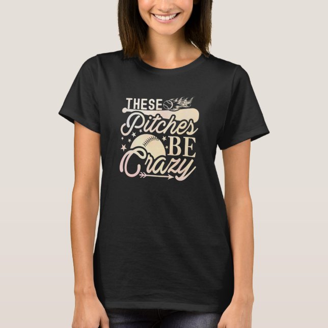 T-shirt ces terrains sont fous Summer Softball Baseball (Devant)