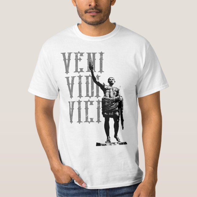 T-shirt César Motivational Quote Veni Vidi Vici Mens (Devant)