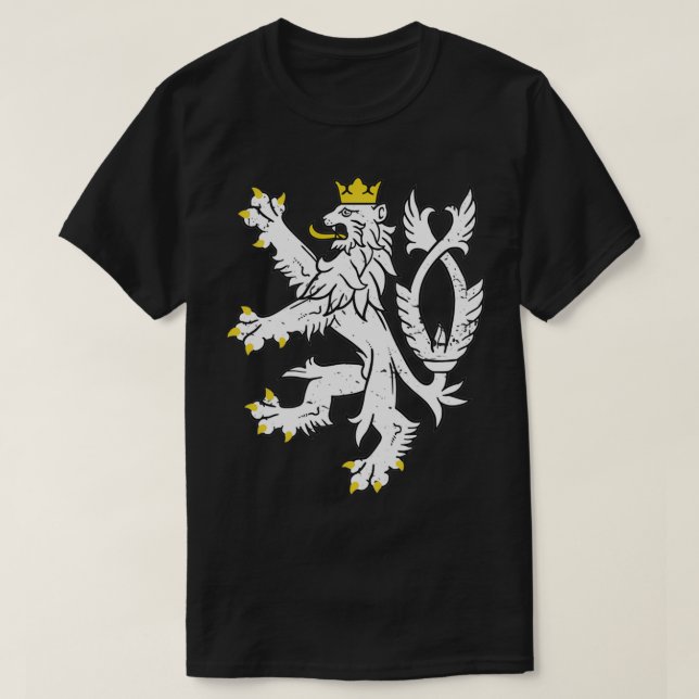 T-shirt Ceska Republika Lion Coat of Arms  Czech Republic  (Design devant)