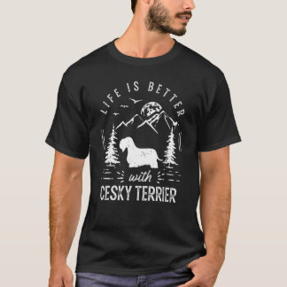 T-shirt Cesky Terrier Vie Mieux Maman Papa Chien