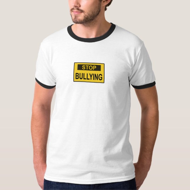 T-shirt Cesser le signe d'intimidation jaune (Devant)