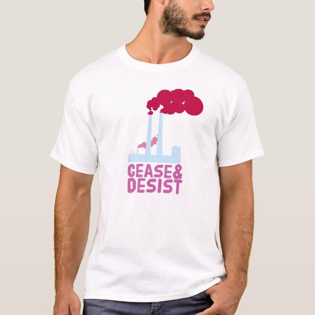 T-shirt Cessez et renoncez pollution (Devant)