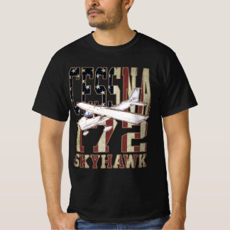 T-shirt Cessna 172 Skyhawk avec drapeau vintage des États-