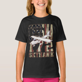 T-shirt Cessna 172 Skyhawk avec drapeau Vintage des États-