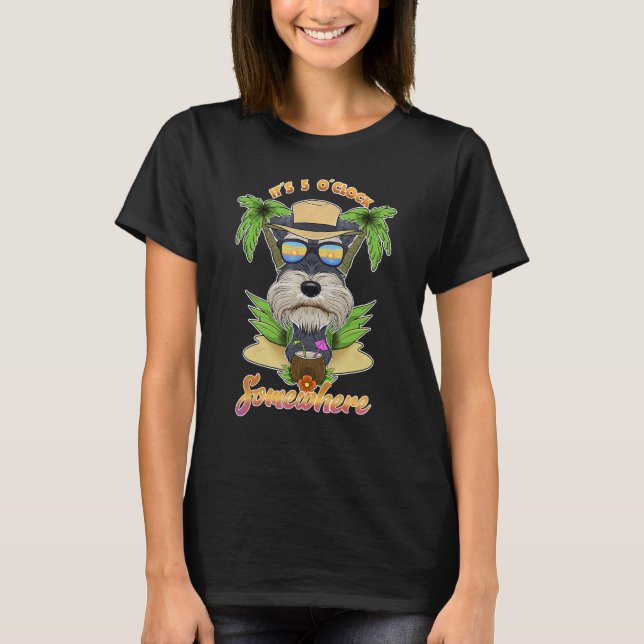 T-shirt C'est 5 heures quelque part en buvant miniature Sc (Devant)