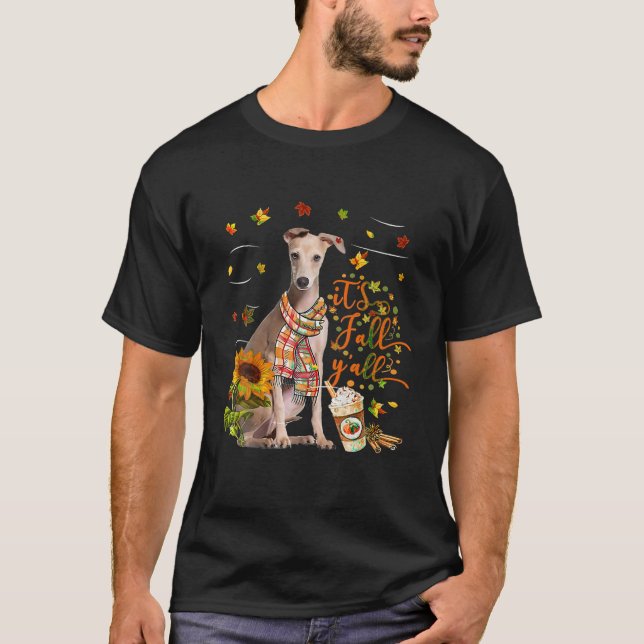 T-shirt C'est Automne Y Tous Italiens Greyhound Dog Thanks (Devant)