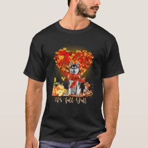 T-shirt C'est automne Y tous les Amoureux de les chiens Hu