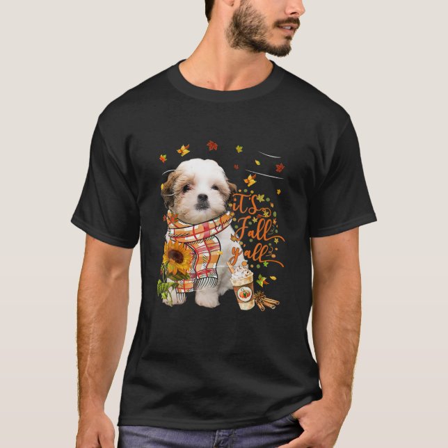T-shirt C'est Automne Y Tous Teddy Bear Chien Thanksgiving (Devant)