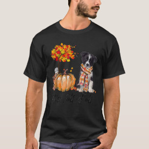 T-shirt C'est automne Y tout Bordure Collie Citrouille Chi