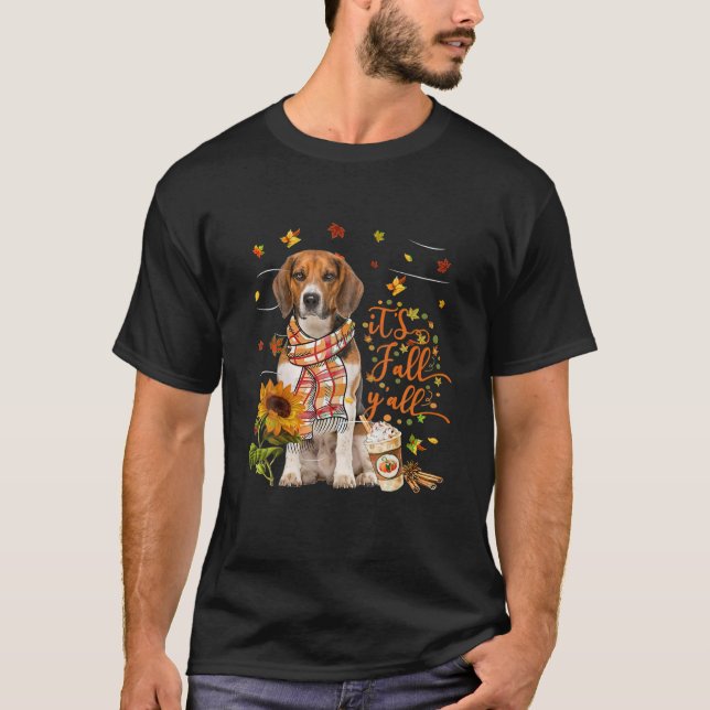 T-shirt C'est automne Y tout chien Thanksgiving Halloween (Devant)