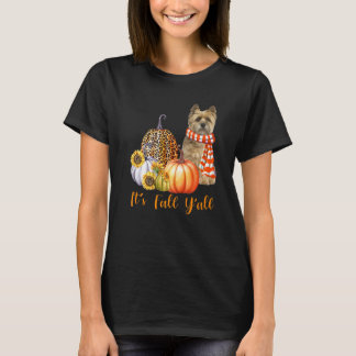 T-shirt C'est Automne Y'all Cairn Terrier Citrouille Leopa