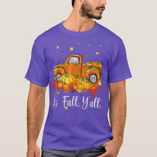 T-shirt C'est Automne Y'all Citrouille Camion Automne Arbr