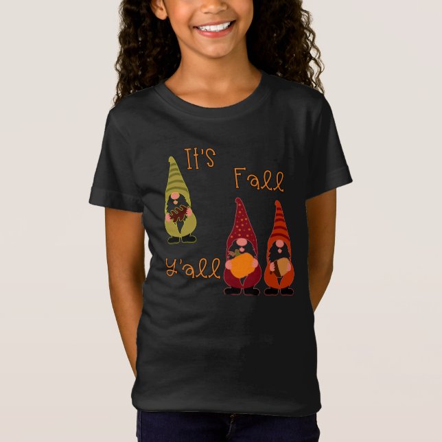 T-Shirt C'est Automne Y'all Citrouille Gnome Autumn Tree (Devant)