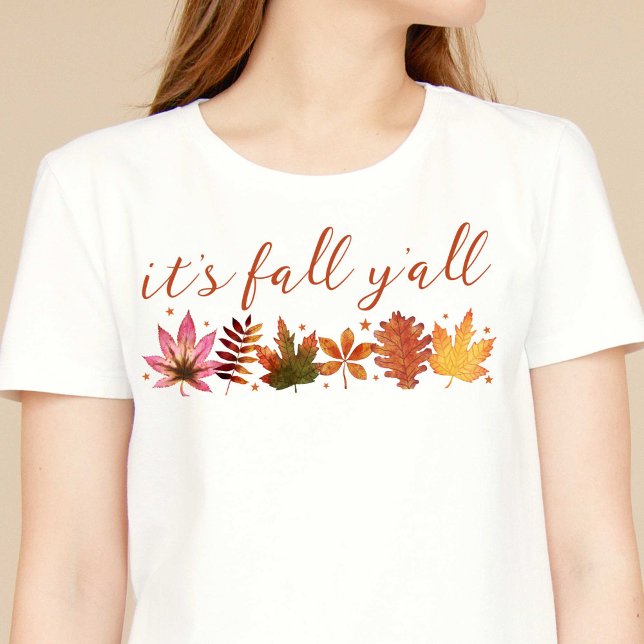 T-shirt C'est Automne Y'all Feuilles d'automne Botanique (It's Fall Y'all Autumn Leaves Botanical T-Shirt)