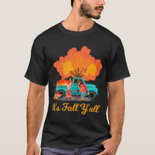 T-shirt C'est Automne Y'all Gnome Nain Feuilles d'Automne