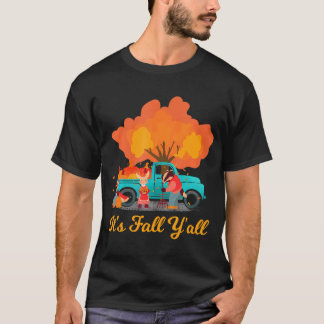 T-shirt C'est Automne Y'all Gnome Nain Feuilles d'Automne 
