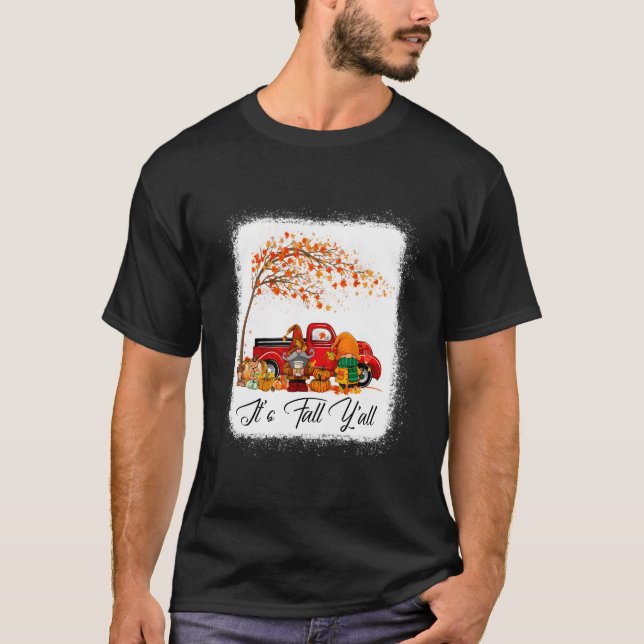 T-shirt C'Est Automne Y'All Gnomes Citrouille Camion Autom (Devant)
